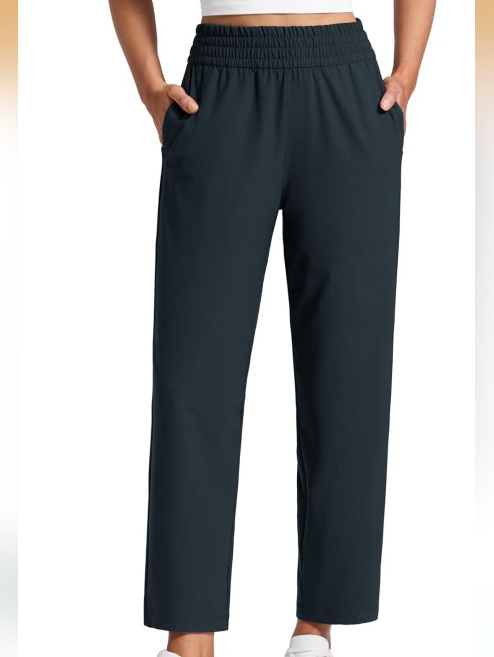LIKE NEW Crz Yoga Drapey Tapered Ankle Pants, 27" Inseam, Navy, Size Medium